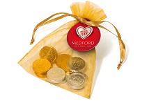 Chocolate Coins in Organza Bags