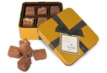 6 Artisan Chocolates in a Small Gold Square Tin