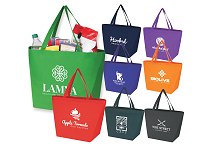 Logo branded shopping tote bags