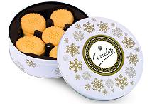 Christmas Shortbread Biscuits All Butter White Share Tin 
