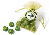 Chocolate Sprouts in an Organza Bag