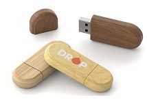 Oval Wood USB Stick Printed or Embossed