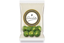 Chocolate Sprouts Printed Label Flow Bag