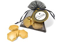 Gold Foil Chocolate Stars in an Organza Bag