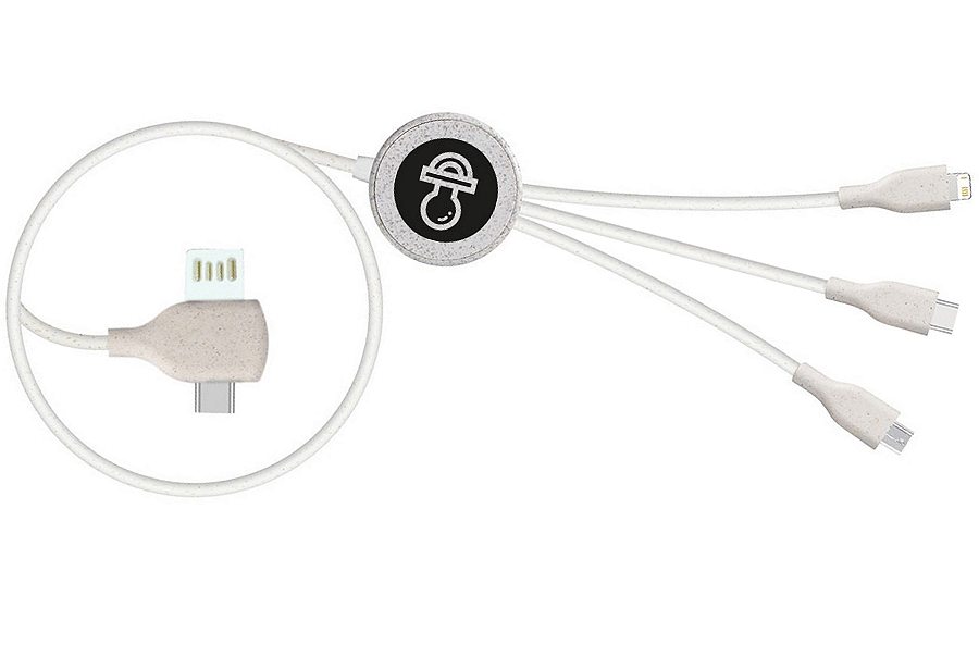 Long multi device charging cable (flat view)