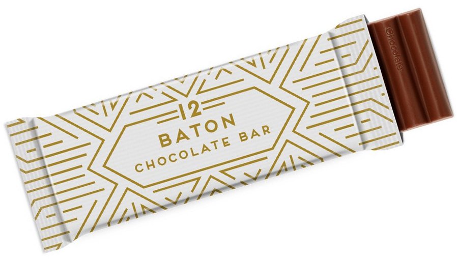 12 Baton Chocolate Bar with Printed Wrapper
