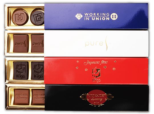 5 Piece Custom Chocolates in a Presentation Sleeved Box