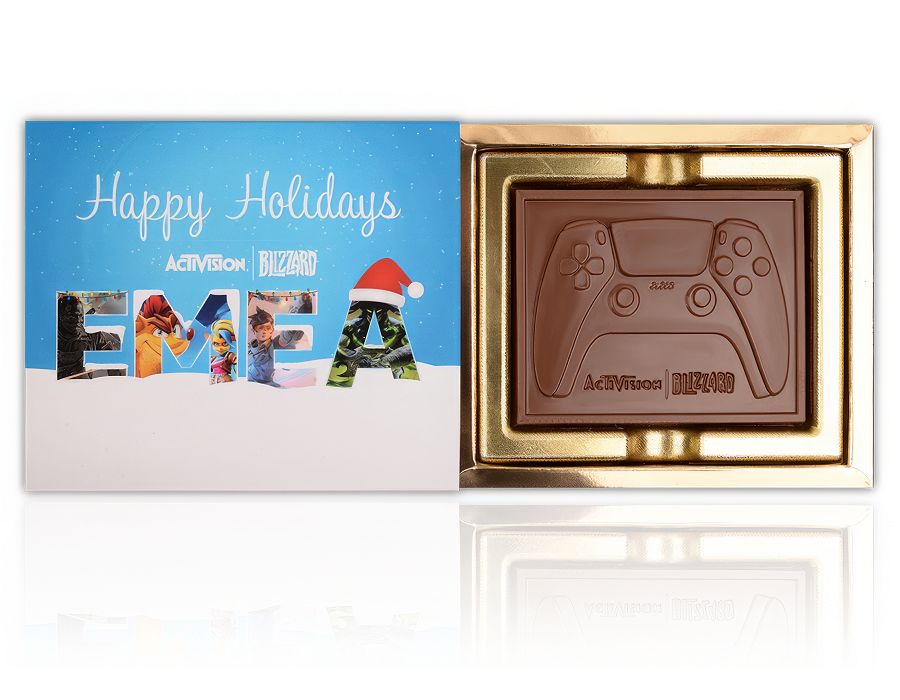 Greeting Bar of Belgian Chocolate in a Sliding Sleeve