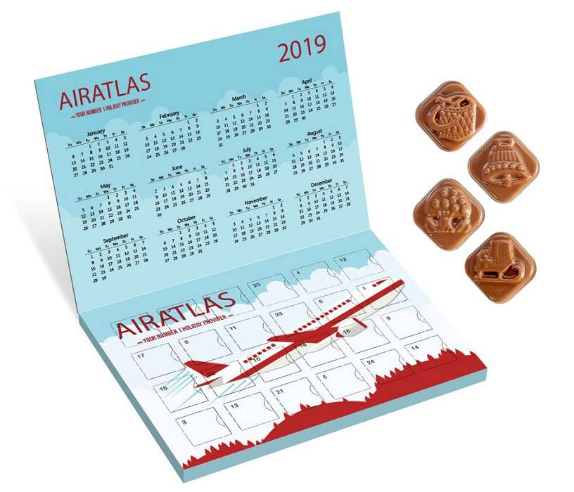 Branded Advent Calendar with Chocolates Flip Top