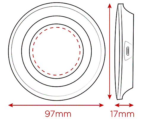 Company Branded QI Wireless Charger Pad dimensions