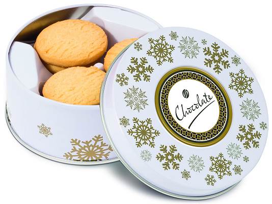 Branded Shortbread Biscuits All Butter Snowflake Winter Theme Treat Tin