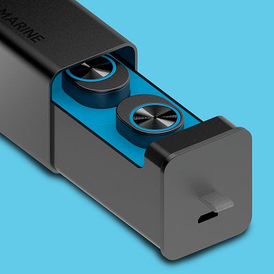 Bluetooth Earbuds charging in the case