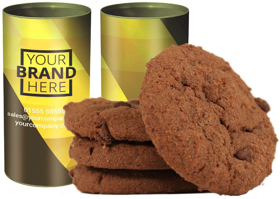 Branded Tubes of Triple Chocolate Chip Cookies