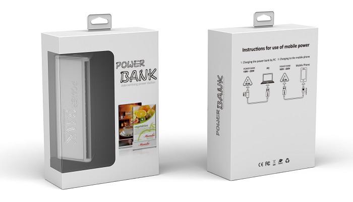 Display Station with Power Bank packaged in a white box