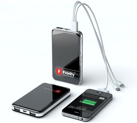 Crystal Power Bank Charger charging an iPhone