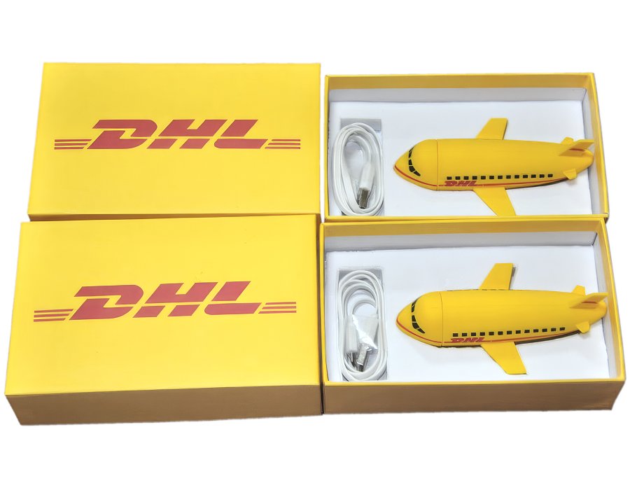 Airplane Shaped Power Banks in custom boxes