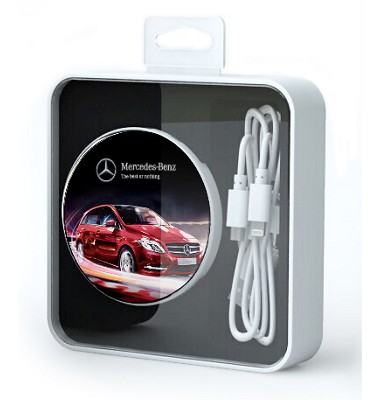 Disk Power Bank branded with Mercedes