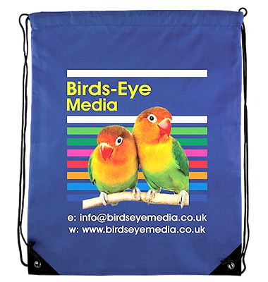 Draw String Bag Full Colour Printed Blue with full colour print