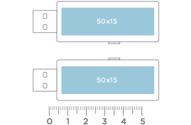 Dual Port Promotional USB Stick logo print dimensions