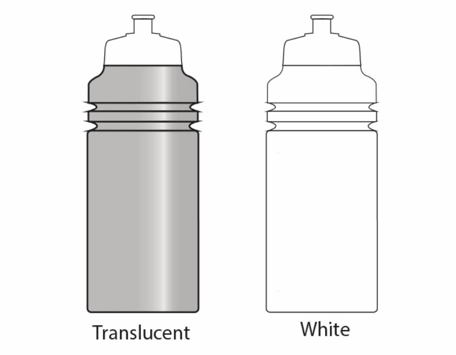 Bottle body in translucent or white
