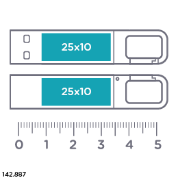 Clip Branded Flash Drive logo print dimensions