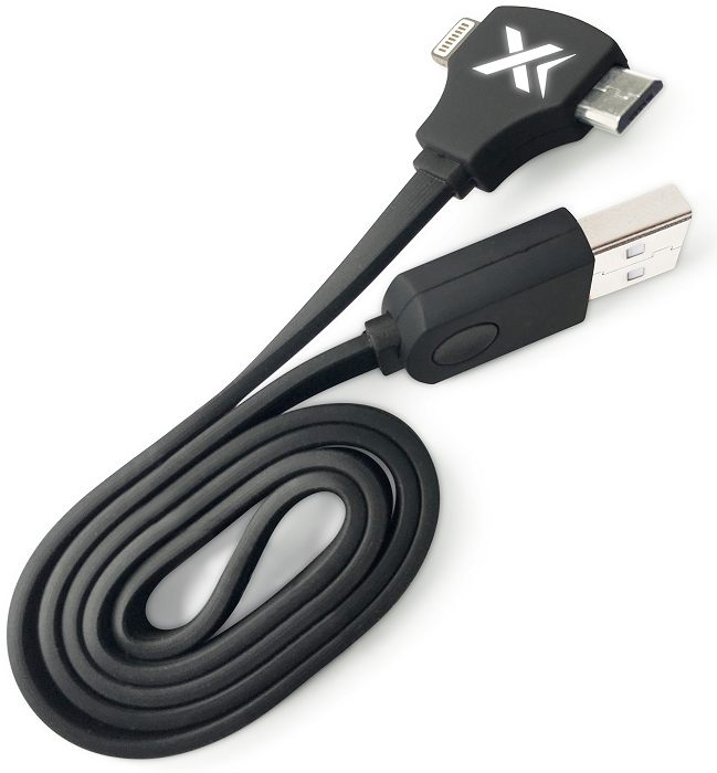 Full view of the Android + Lightning charging & data cable