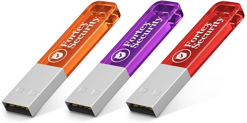 Orange, Mauve and Red Illuminated Logo USB Flash Drive
