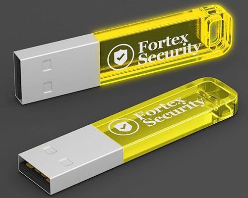 Yellow glowing Illuminated Logo USB Flash Drive