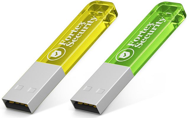 Yellow and Green Illuminated Logo USB Flash Drive