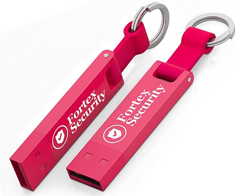 Red Keyring Promotional Flash Drive