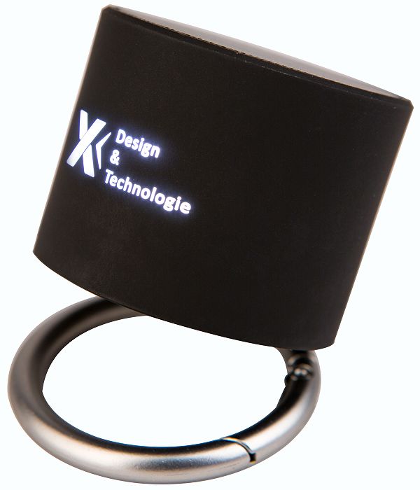 LED logo bluetooth speaker showing the ring