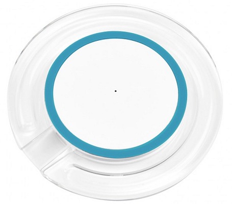 White version of Logo Printed Crystal Wireless Charger