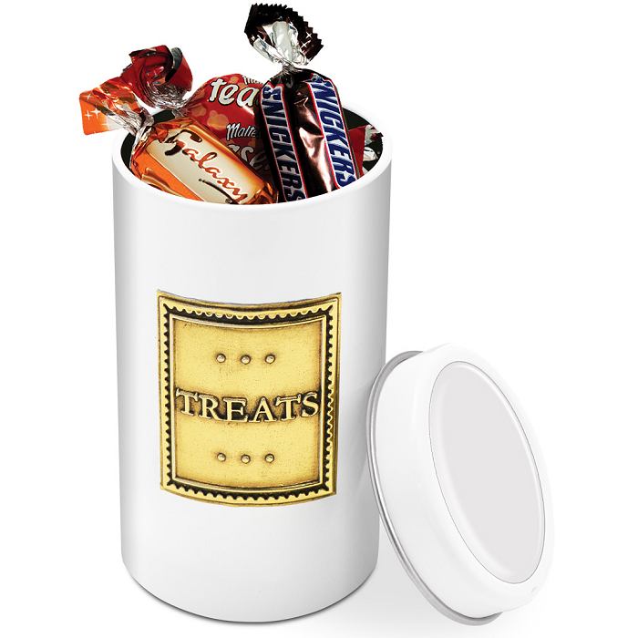 Logo Printed Snack Tin of Celebrations Chocolates with blank lid before printing