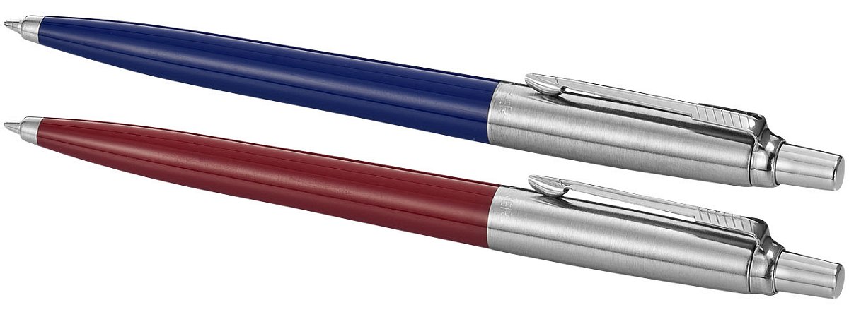Parker Jotter ballpoint pens, red and blue