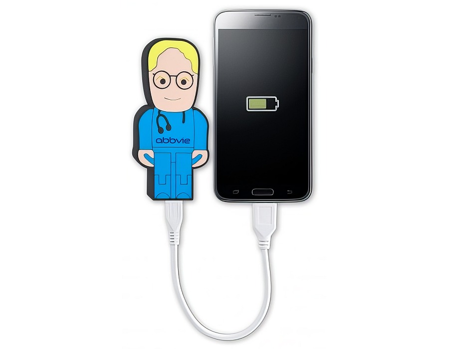 People Shaped Power Banks charging a mobile phone