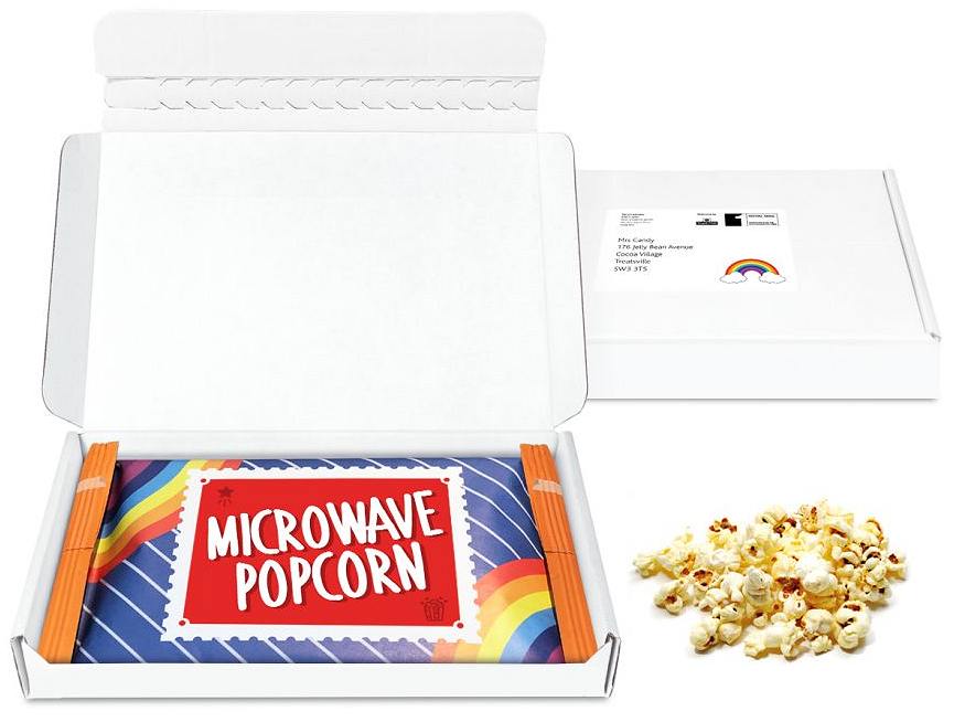 Postal Packs Sweets Microwave Popcorn Digital Print Flow Bag