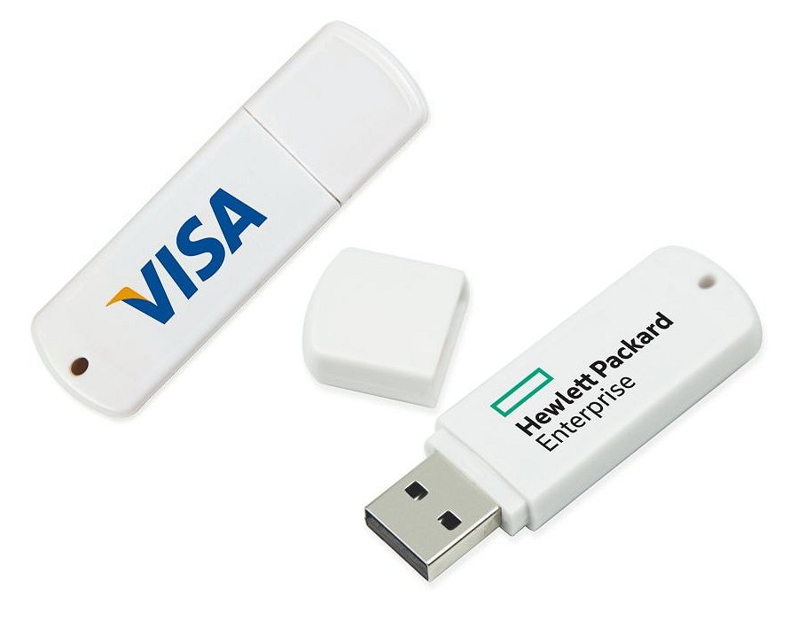 Plastic Printed Flash Drive with Cap