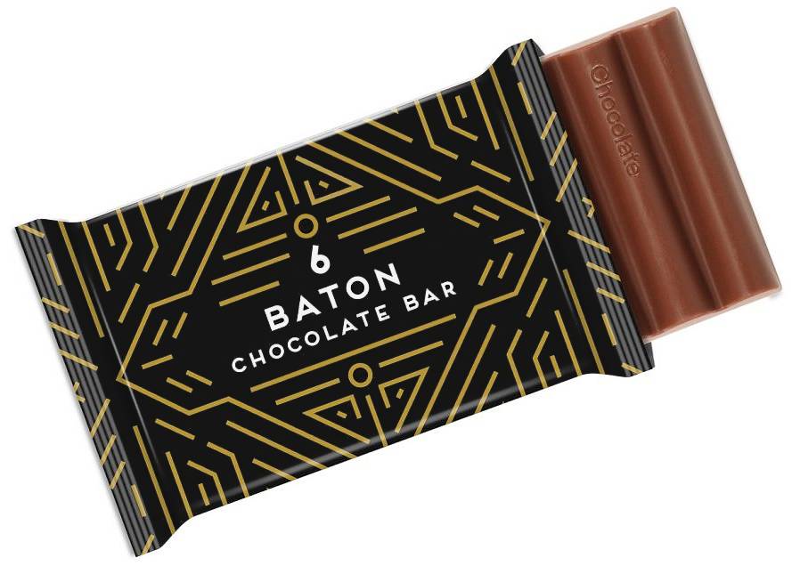 6 Baton Chocolate Bar with Logo Branded Wrapper
