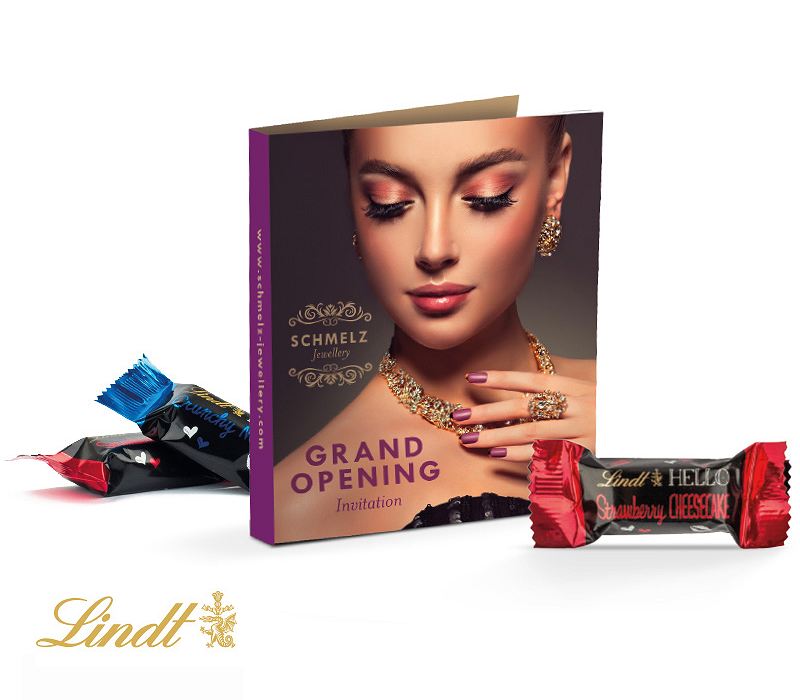 Promotional Card with Lindt Chocolate Mini Stick