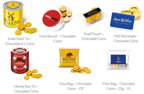 Branded chocolate coins
