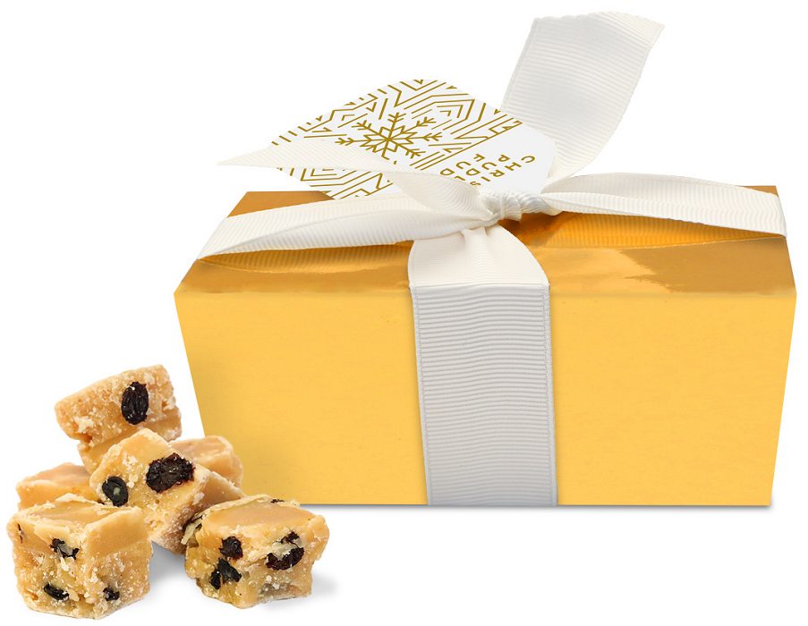 Promotional Christmas Fudge Xmas Pudding Flavour in a Ballotin Box