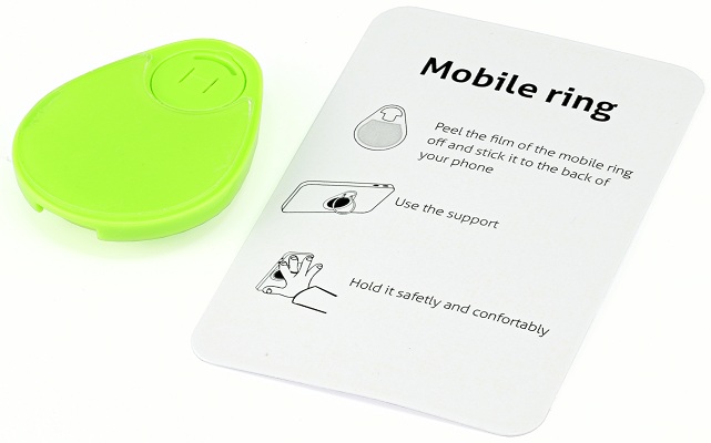 Promotional Mobile Ring Holder with instructions on the card