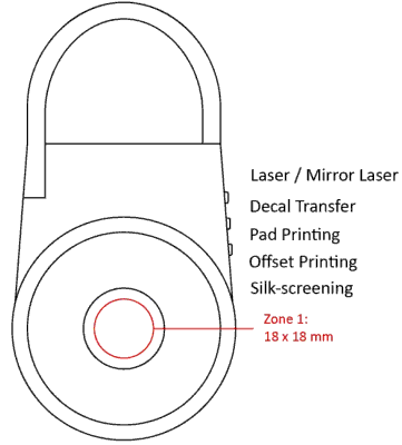 Wireless Speakers laser branding area 18mm diameter