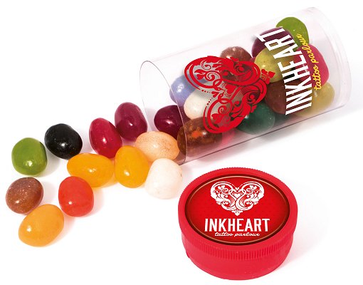 Promotional Jelly Beans in Clear Tube Mini containers
