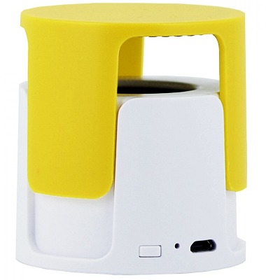 Wireless Speakers Opened Yellow on White