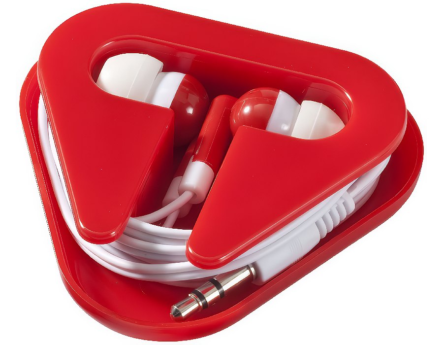 Red earbuds, open case