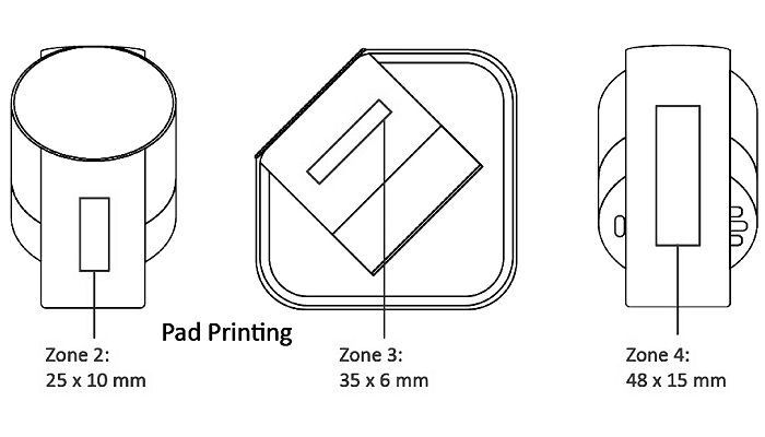 Wireless Speakers pad print branding areas
