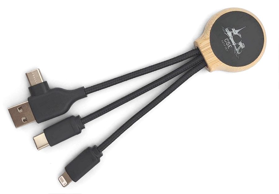 rPET & bamboo multi charging cable