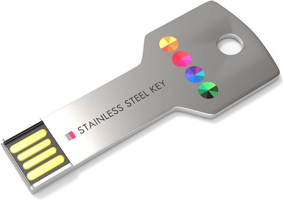 Stainless Steel Key USB Stick Printed Engraved