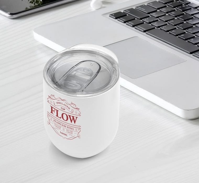 Travel coffee cup with logo print